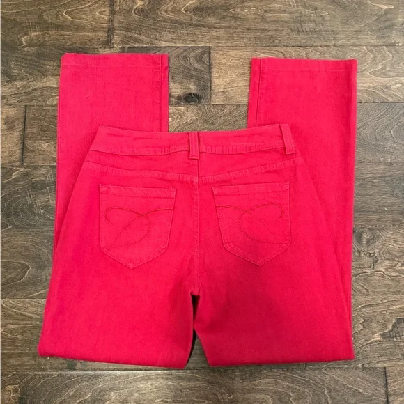 Chico’s Platinum EUC Women's High Rise Red Bootcut Jeans - Picture 2 of 5